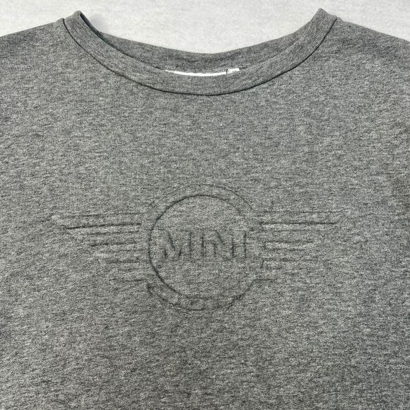 Mini Cooper Womens Crewneck Sweatshirt Size XS Gray Embossed Logo - Picture 2 of 10